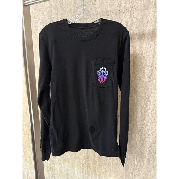 Chrome Hearts Black Long Sleeve Shirt With Pocket & Colorful Graphics - Picture 15 of 15
